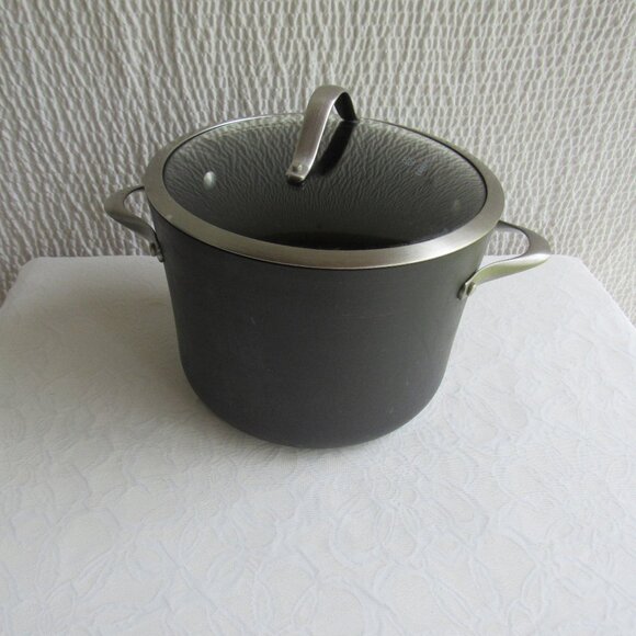 CALPHALON Classic 8Qt Stockpot & Glass Lid Hard Anodized AquaShield Nonstick Pot - Picture 1 of 10